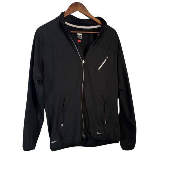 Nike Fit Dry Black Full Zip Jacket Men’s Size S Athletic Training Zip-Up - Picture 1 of 8